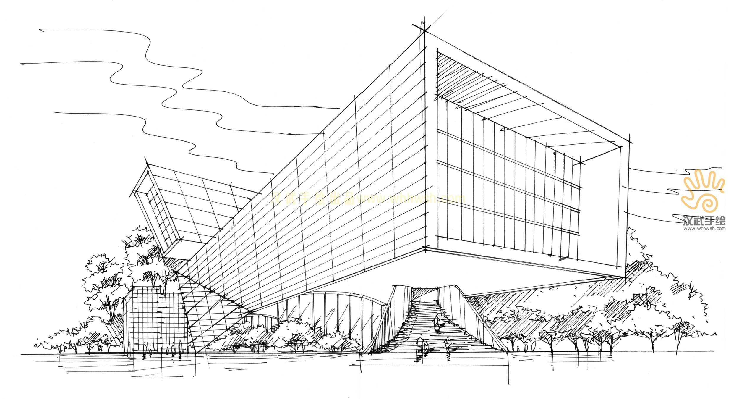 双十一建筑手绘作品