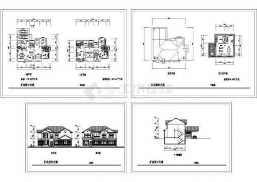 某地下一层地上二层砖混结构私人别墅设计cad全套建筑方案图 甲级院设计